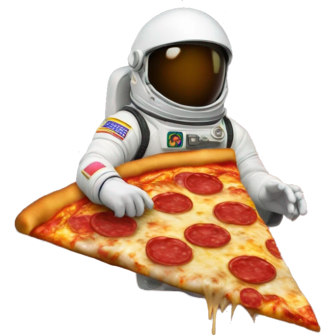 Pizza spreading in space emoji