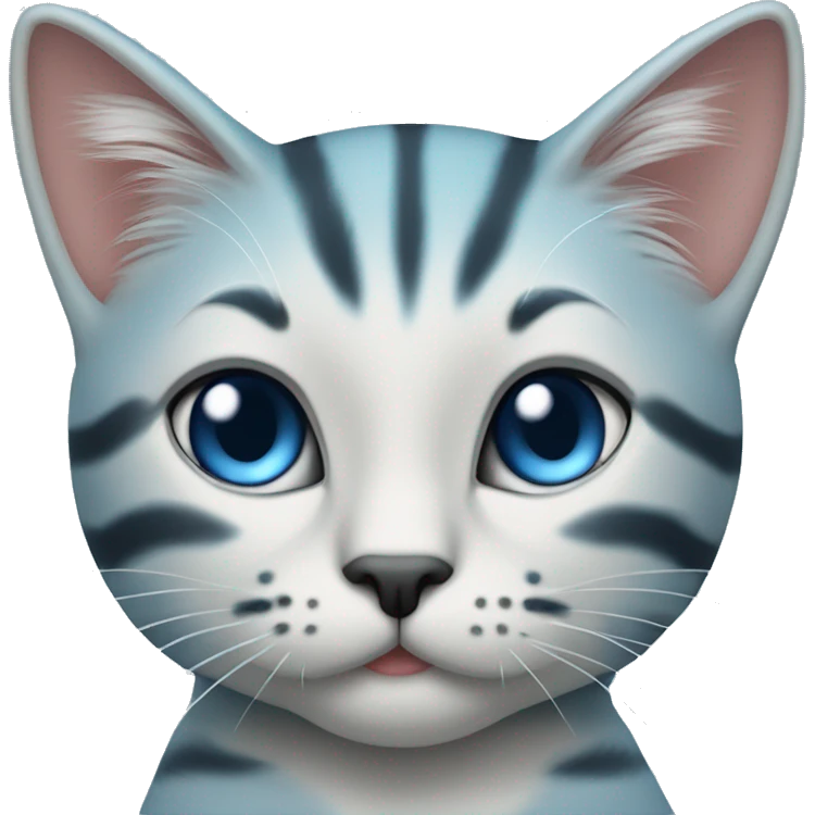 gestreifte blaue katze mit brillie emoji