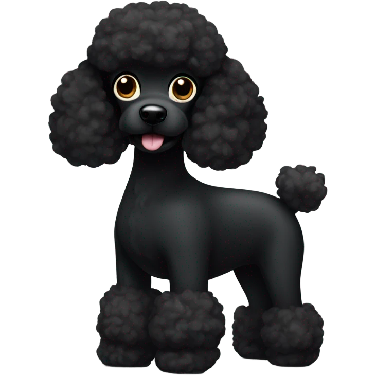 Black poodle with a big butt emoji