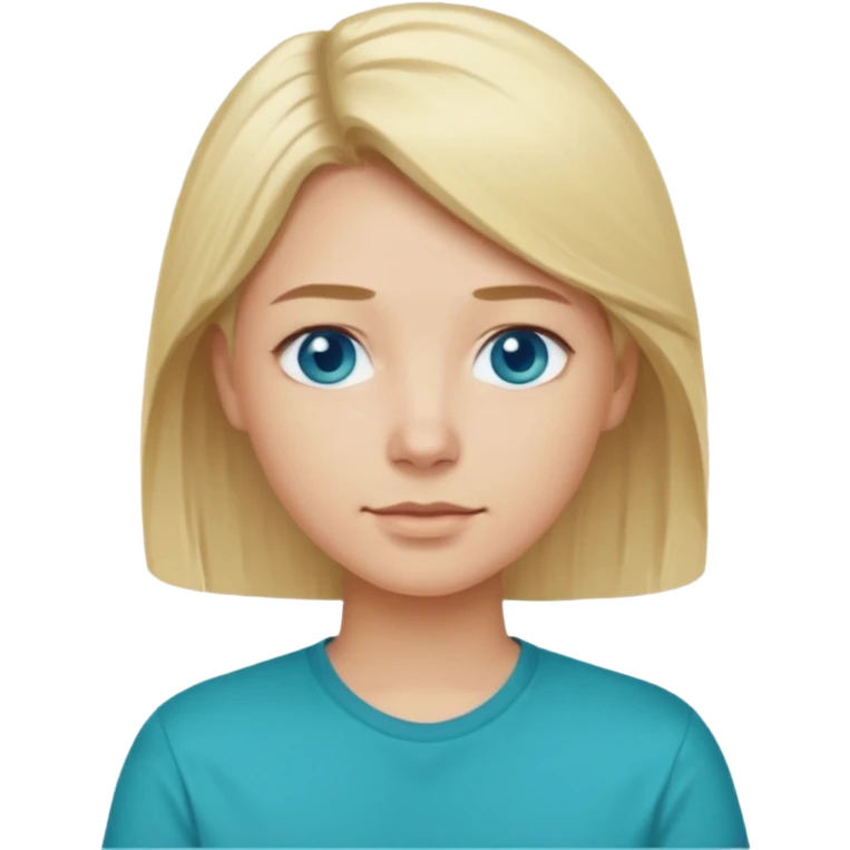 Change emoji of  blonde blue eyed  with Teal shirt (not the purple one) dont change other features emoji