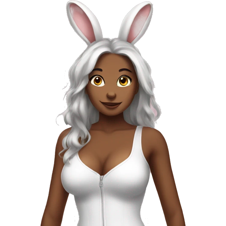 buetiful attractive girl bunny suit  emoji
