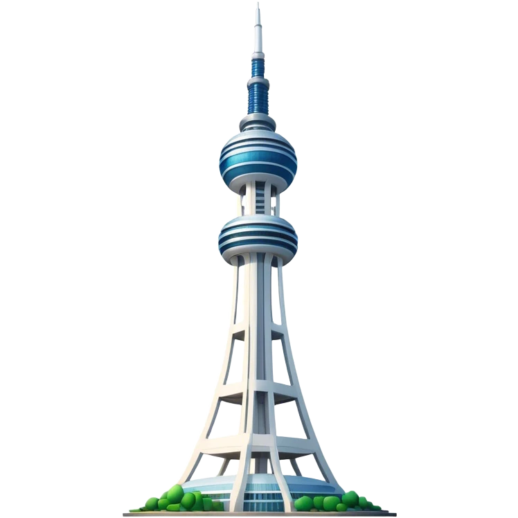 Cinematic Realistic N Seoul Tower Landmark Emoji, showcasing a futuristic tower with panoramic views rendered with sleek textures and vibrant, modern lighting. emoji