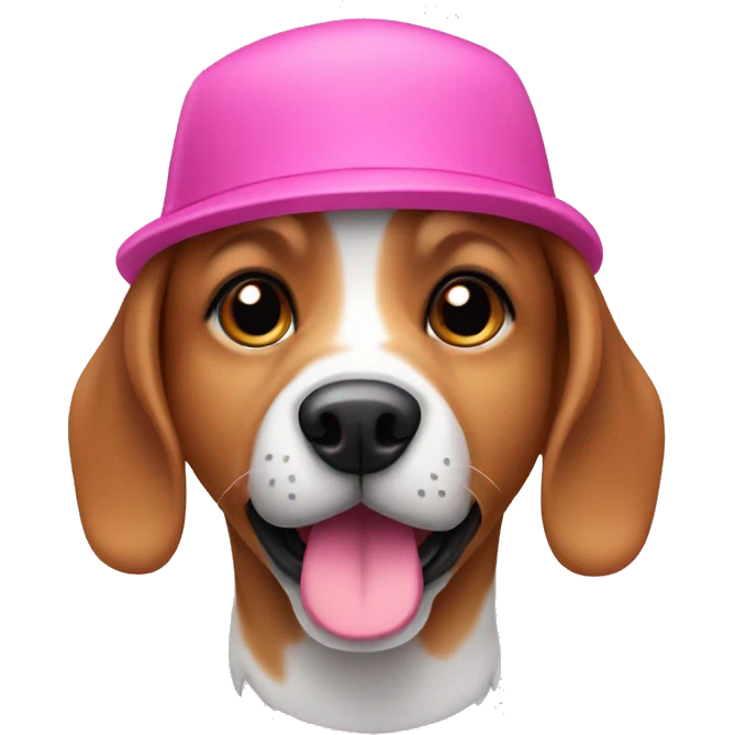 Dog with pink hat  emoji