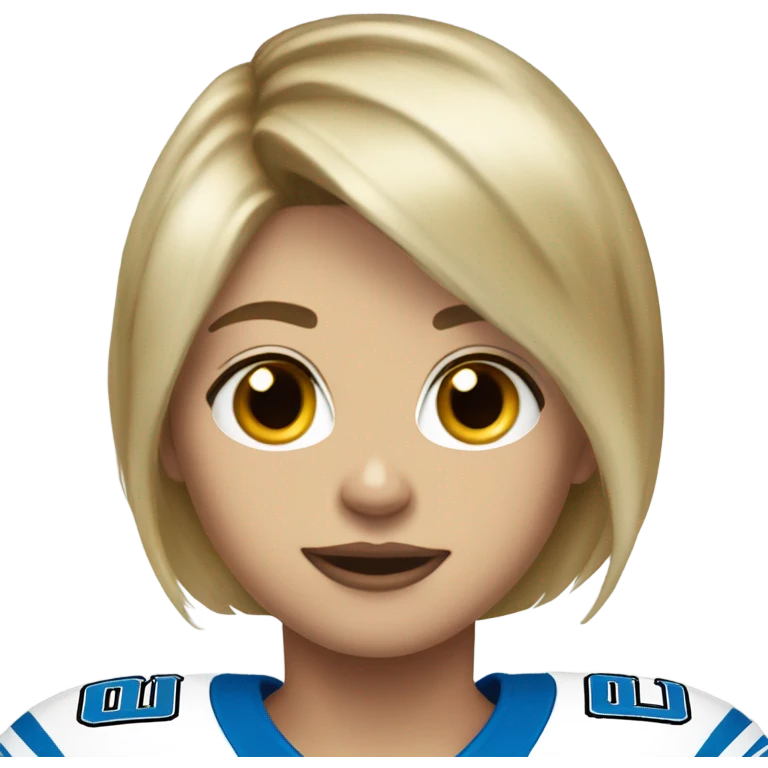 Dirty blonde short hair white 17 year old in Detroit lions jersey  emoji