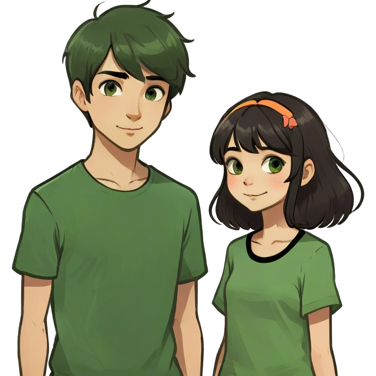 A brown hair girl that’s white kissing a black hair boy that’s white emoji