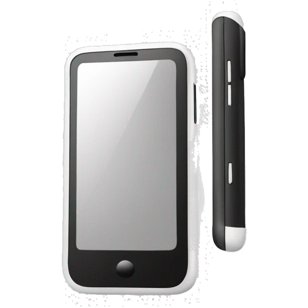 black and white smartphone emoji