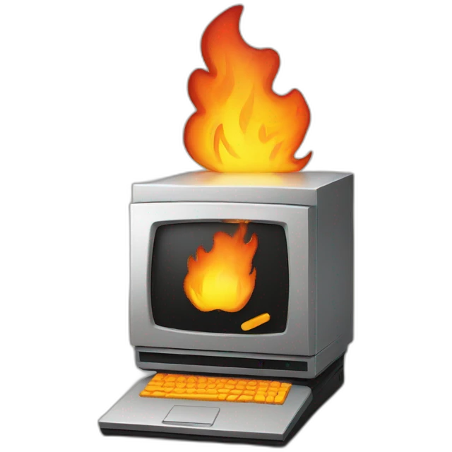 server computer on fire emoji