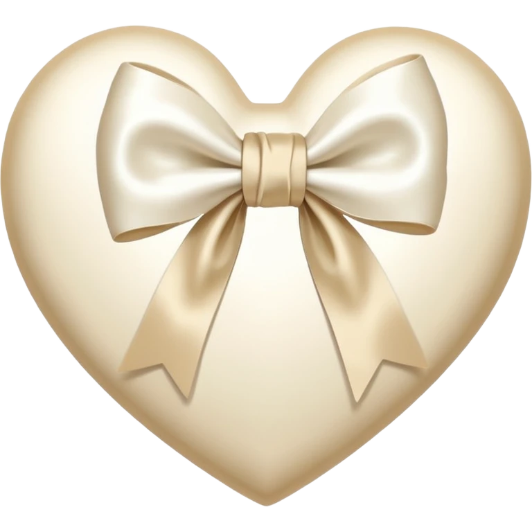 white heart with beige bow emoji