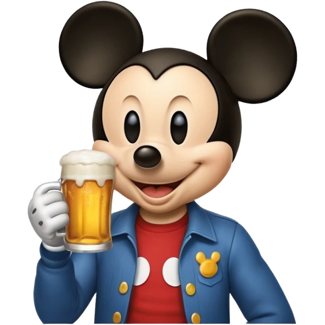 Mickey qui boi une bière  emoji