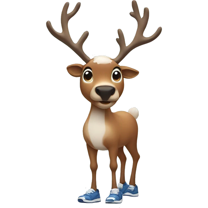 Reindeer, wearing gym shoes emoji