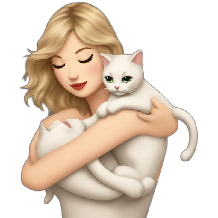 Taylor Swift hugging cat emoji