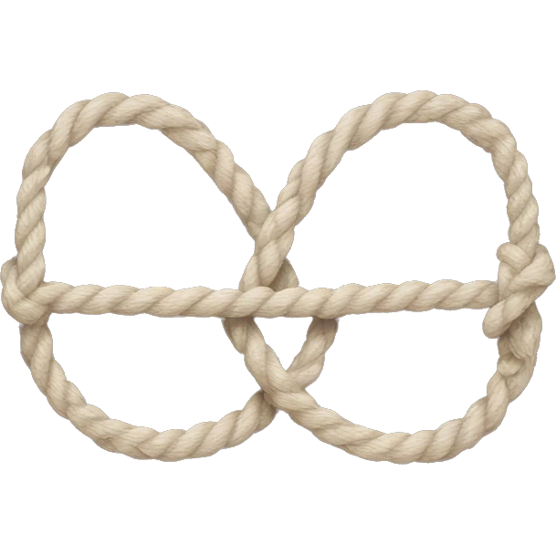 two knot rope tied hearts emoji