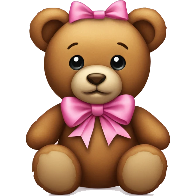 Teddy bear with pink bow emoji