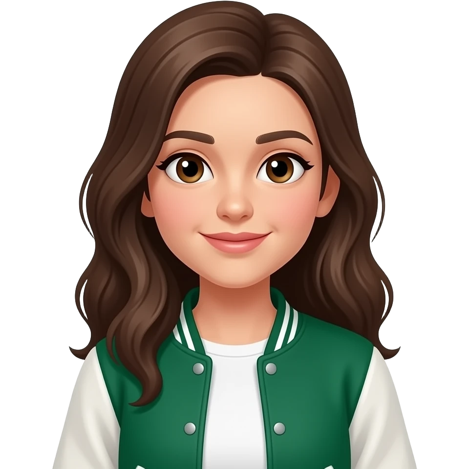 Girl with green Varsity Jacket emoji