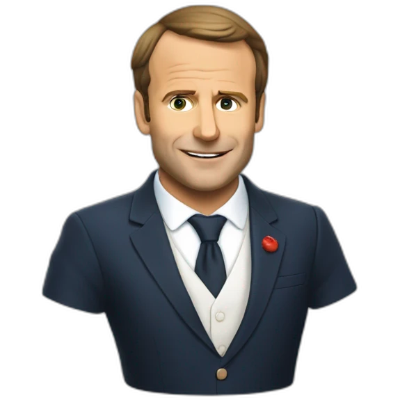 Macron qui boit de la bière emoji