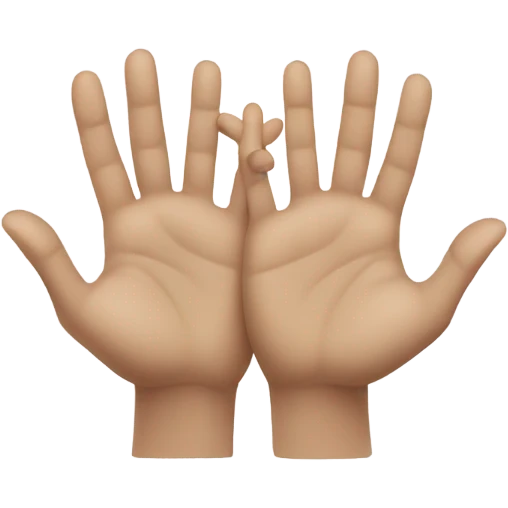 calm down gesture only showing half of the body and two hands stretcherd out emoji