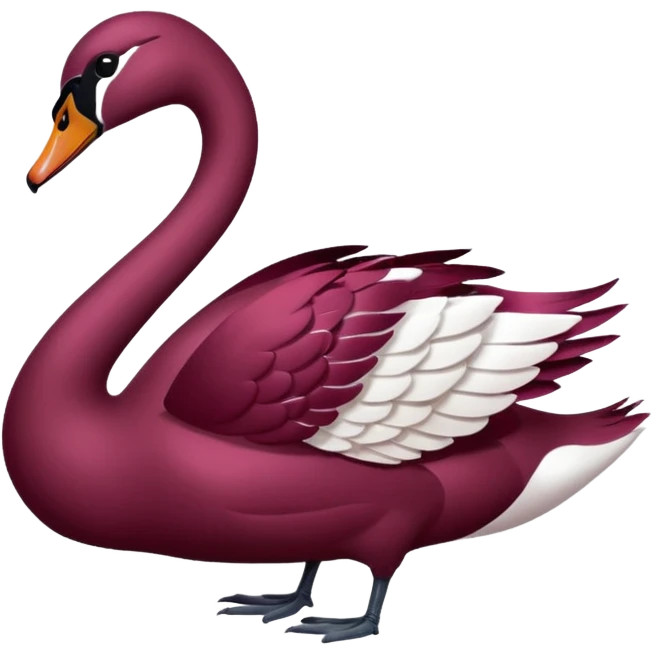 Maroon swan with bow emoji