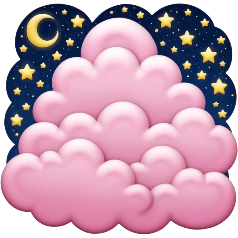 starry night sky, pink clouds emoji