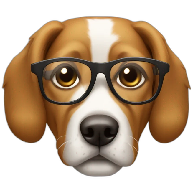 dog with glasses emoji