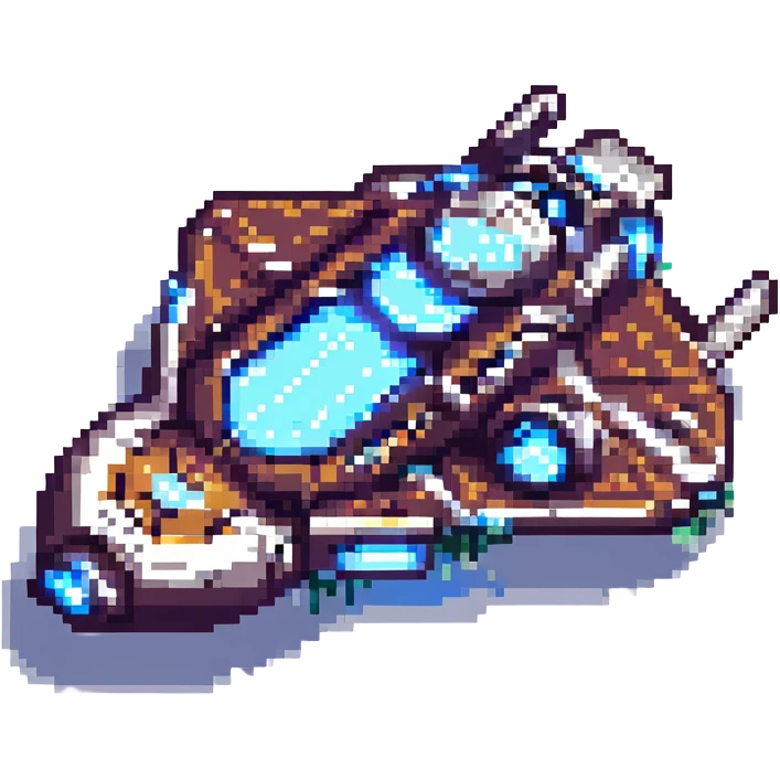 space cruiser pixel art with glowing thrusters emoji