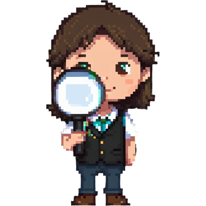 student with a magnifying glass emoji