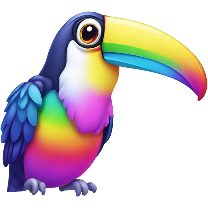 Lisa Frank rainbow toucan  emoji