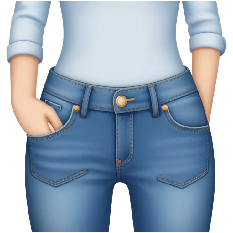 A hand putting sth into front pocket  emoji