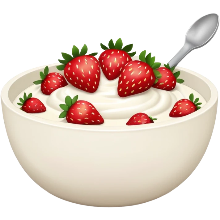 yoghurt bowl with strawberries  emoji