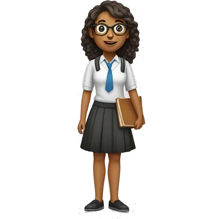 Teacher infantil - loira com óculos e cabelos médios  emoji
