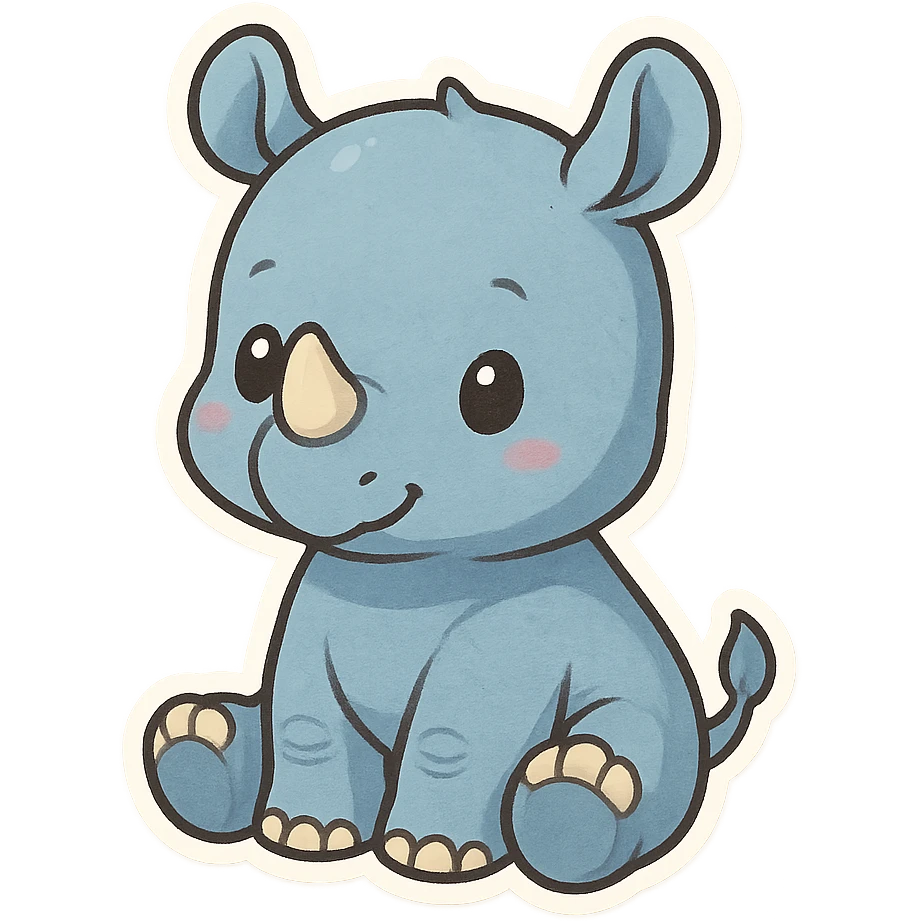 cute blue baby rhinoceros emoji