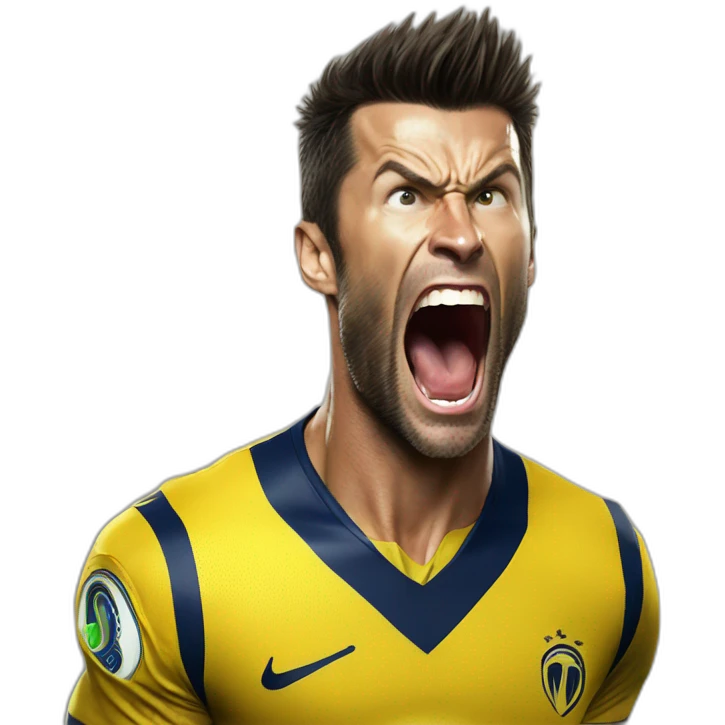 wolverine yelling SIUU as Cristiano ronaldo emoji
