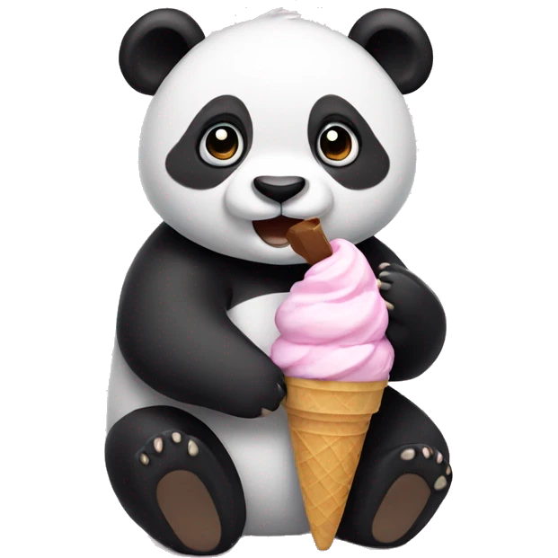 Panda eating ice cream emoji
