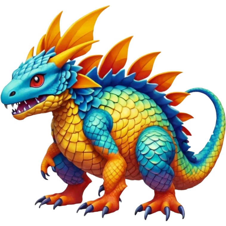 Colorful Exotic Pokémon-Digimon-Monster-Beast-Fakémon-hybrid-creature (full body) emoji