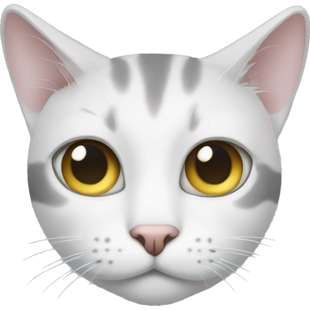 Gray and white cat with one eye  emoji