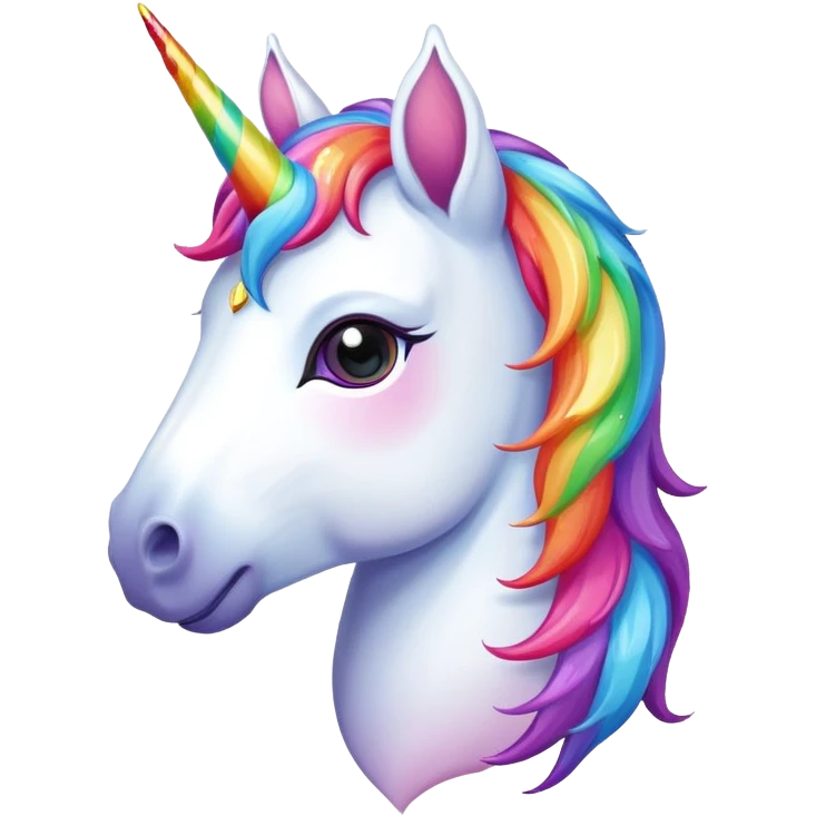A unicorn with rainbow mane emoji
