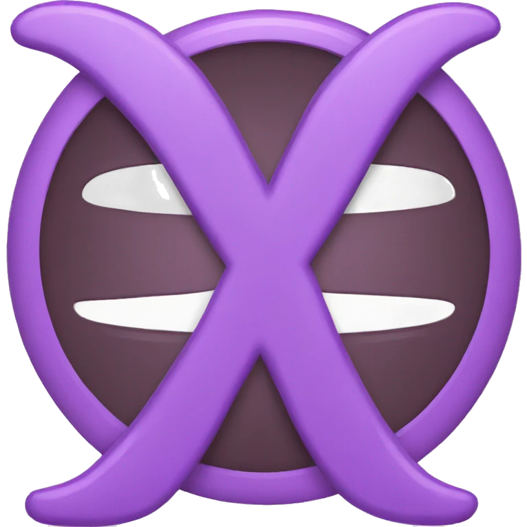 purple color letter X emoji
