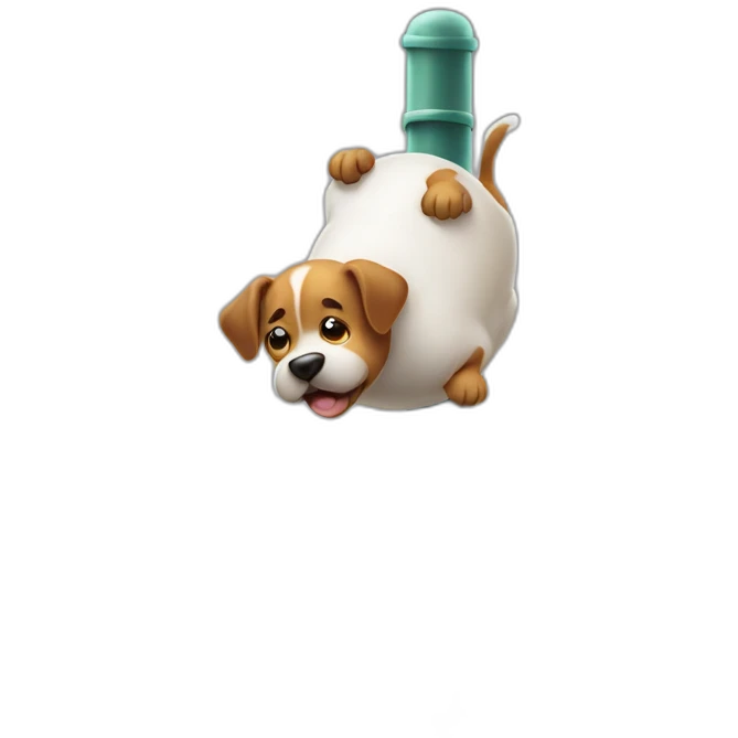 Dog peeing on pole emoji