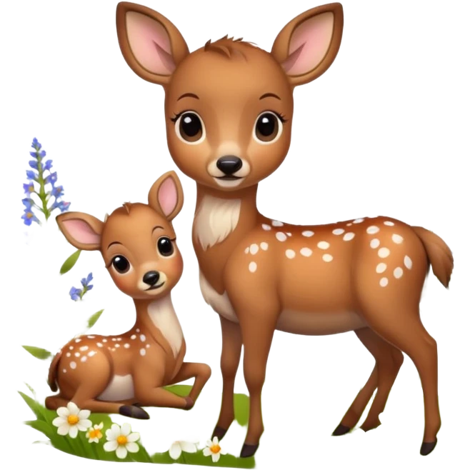 baby deer with flower emoji