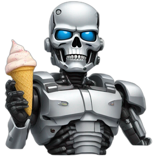 Terminator with ice-cream gun emoji