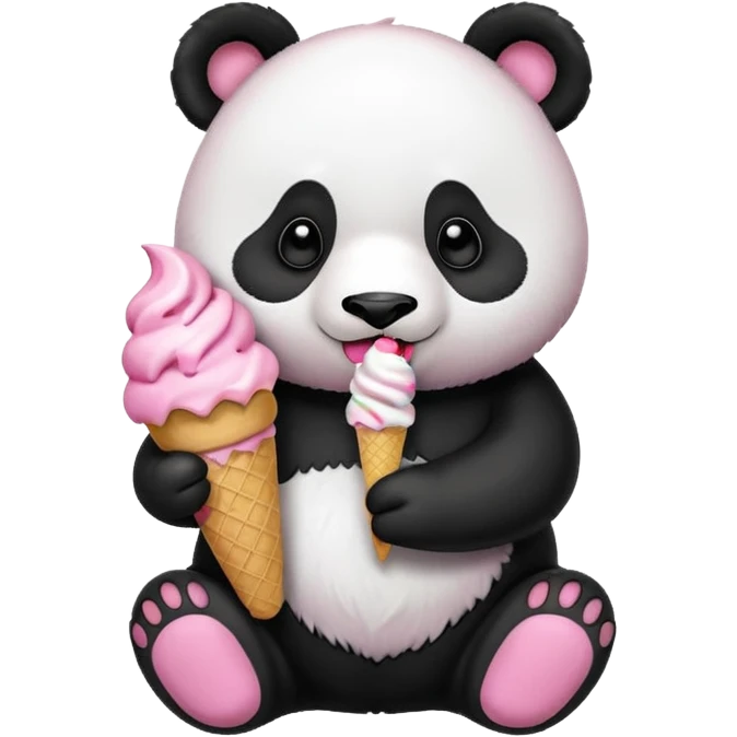 Panda eating ice cream emoji