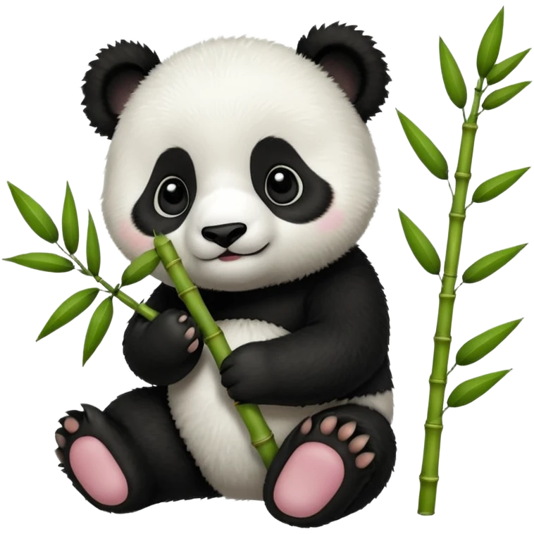 baby Panda eating bamboo emoji