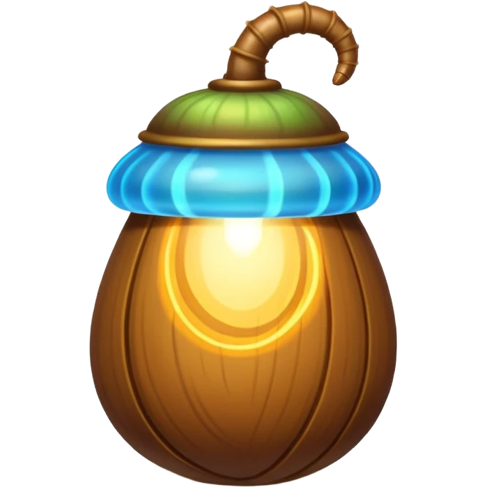 Magic acorn with spiral glow lines emoji