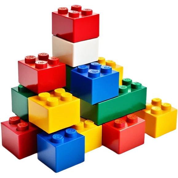 super simple cartoonish lego block emoji