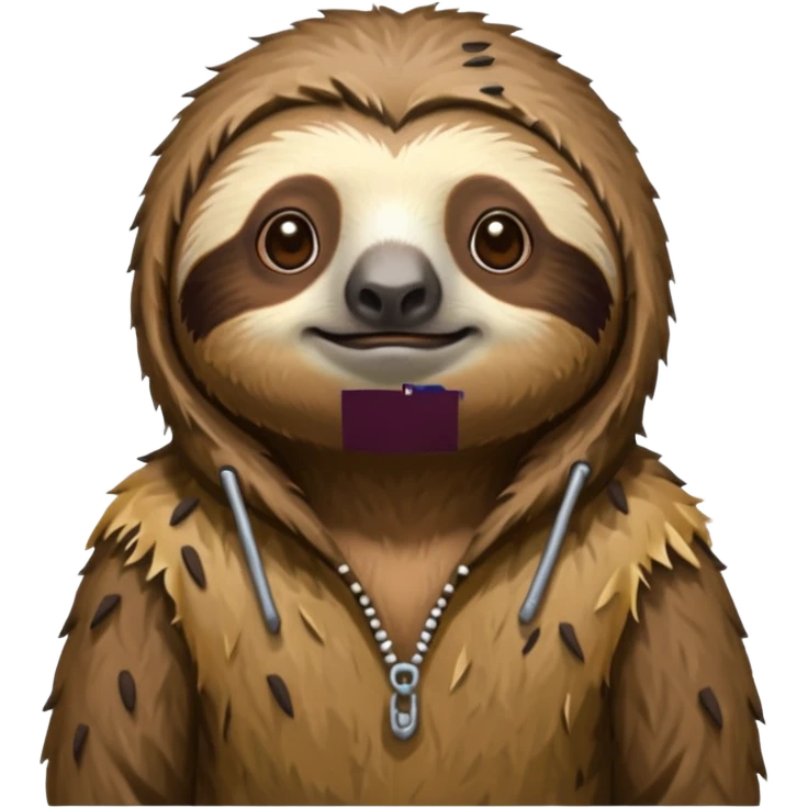 sloth in ragged animal skin clothes emoji