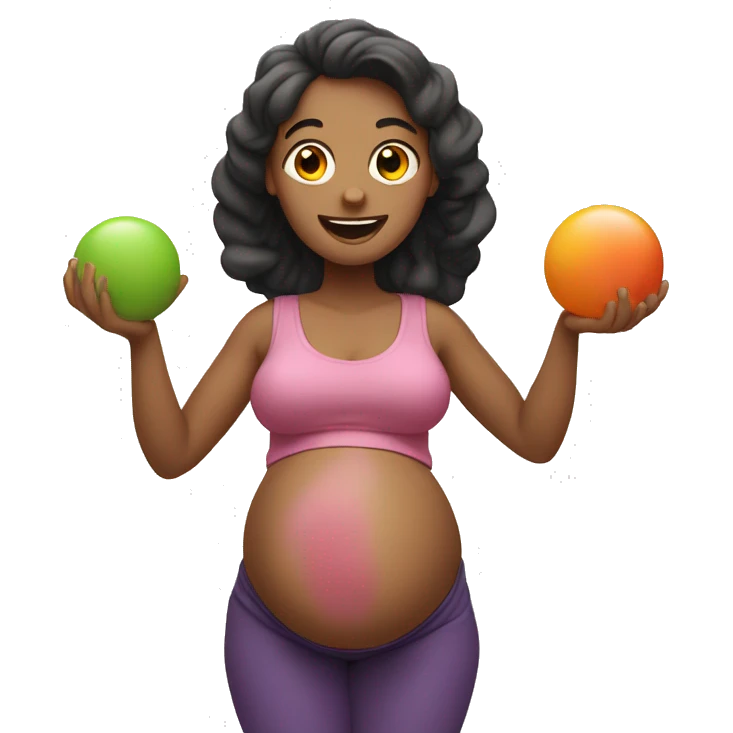 pregnant woman juggling grap emoji
