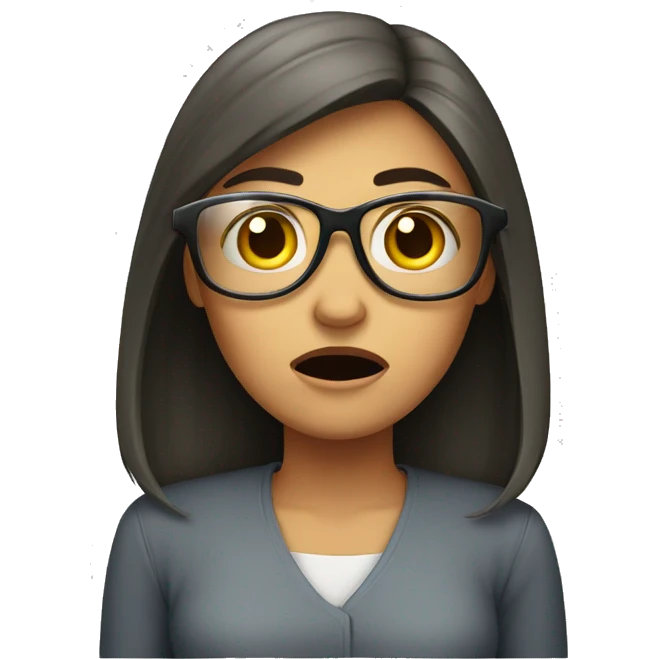 irritated women with glass emoji