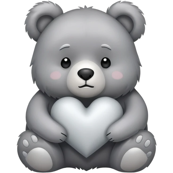 Grey heart with bear  emoji