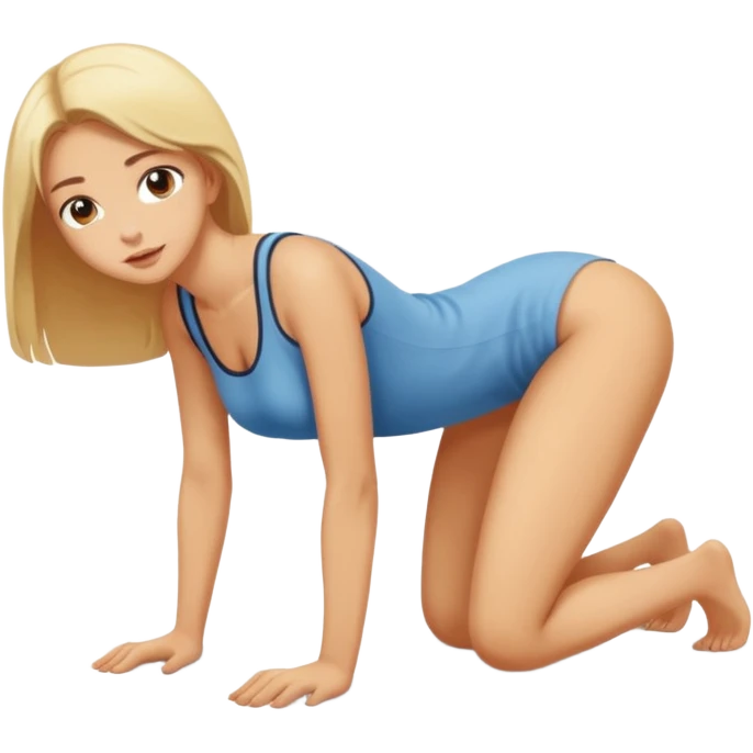 A girl on ground on all fours like a cat and a guy standing with knee on the ground. The guy is standing behind the girl emoji