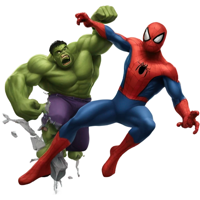 Spider-Man smashing the Hulk emoji