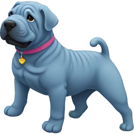 Blue Shar Pei crossing the rainbow bridge emoji
